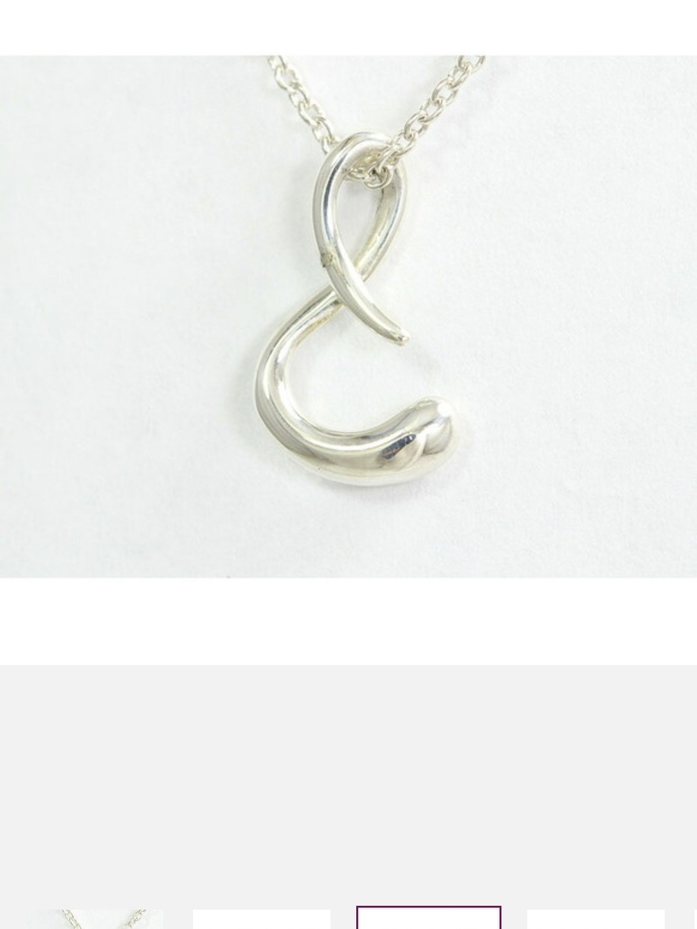 Authentic Tiffany & Co. x Elsa Peretti Large "S" Initial Retired Necklace 925 - Picture 9 of 11